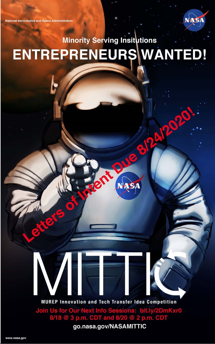 MUREP Innovation and Tech Transfer Idea Competition 
go.nasa.gov/NASAMITTIC