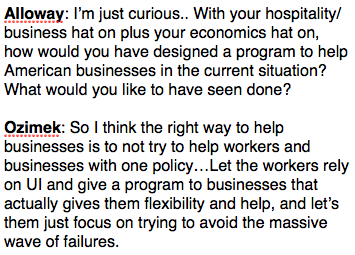 Ozimek, however, illustrates that there are perfectly reasonable business owners who want to focus specifically on core business issues - earning revenue, meeting debt obligations, avoiding failure. He is not interested in running a jobs program or a public health initiative.