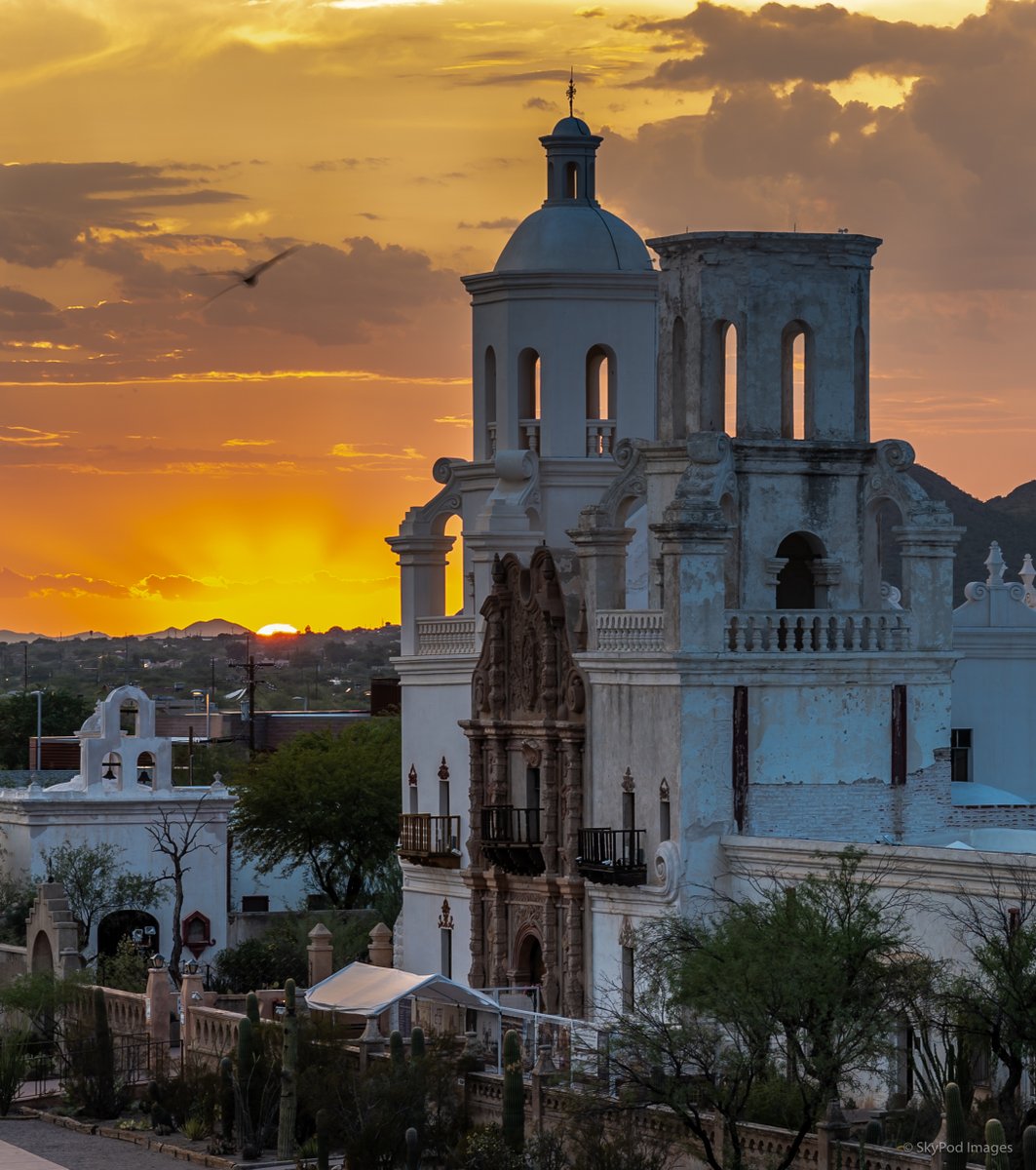 Sunset at San Xavier Mission, Tucson