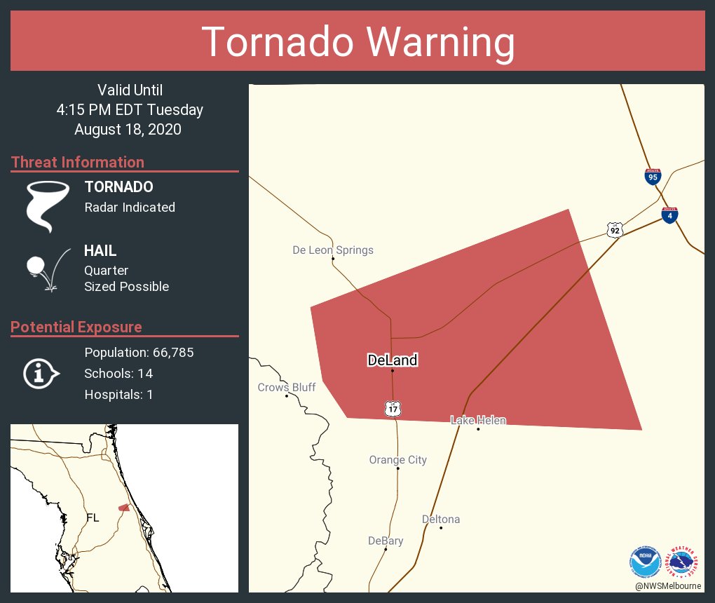 NWStornado: 🌪️⚠️ Tornado Warning including DeLand FL until 4:15 PM EDT