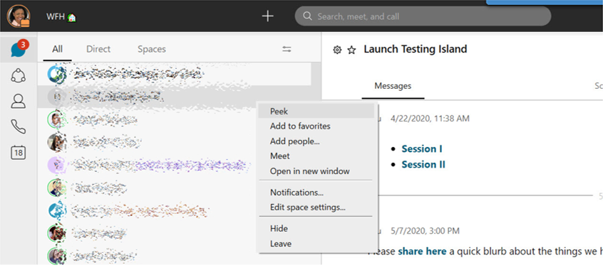 HernandezJones's tweet image. Love the  👀‘peek in space’ 👀  feature @CiscoCollab! For those times when your not quite ready to face that unread message in #WebexTeams. #WFH  @Webex #remoteworkhack #remotework