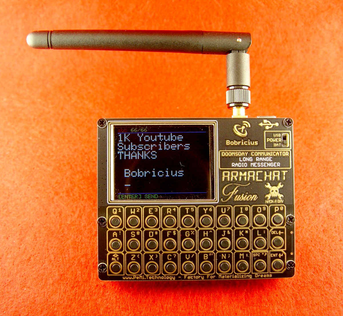 bobricius's tweet photo. Thanks to sponsors/patrons/propagators
@PCBWayOfficial @MicrochipMakes @AislerHQ @hackaday @tme_eu @tindie
My YouTube channel crossed 1k subs!
And I am #1kcreator 
With award winning project #armachat
Off-grid doomsday communicator with LoRa radio!
Only Samd21E18+RFM95+LCD+30keys https://t.co/uAz7dLjy7z