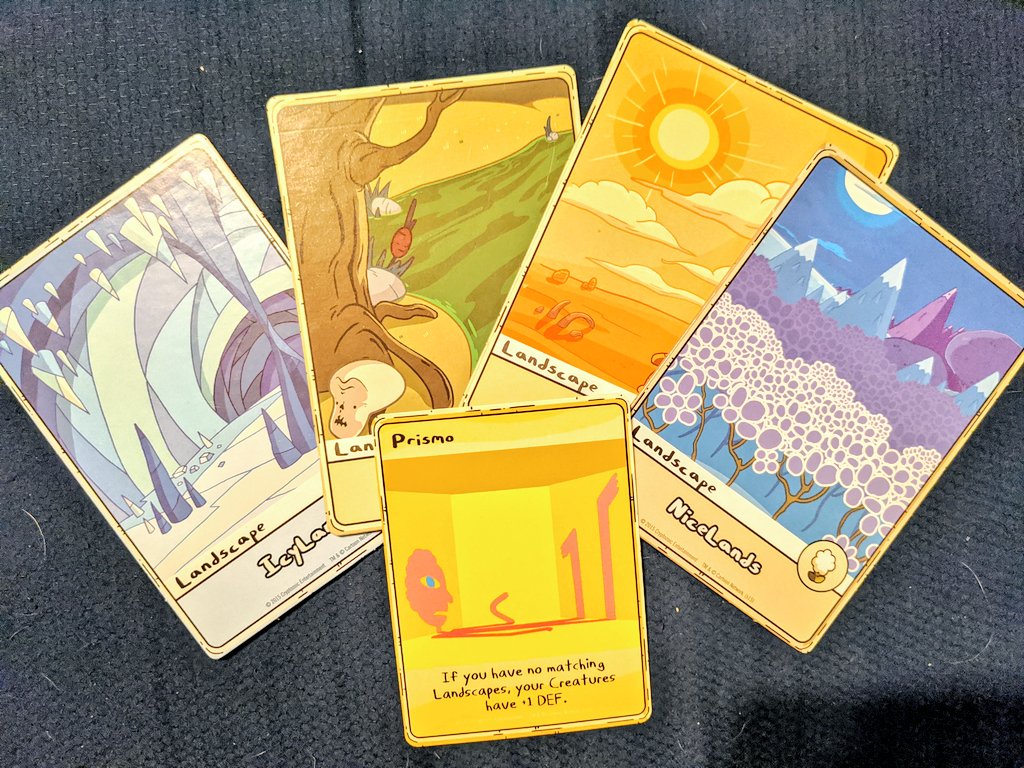brismiles's tweet photo. Started building my Prismo deck yesterday for #AdventureTime #cardwars 🏜️🐔🧊🐸 https://t.co/yK1jBgNLXw