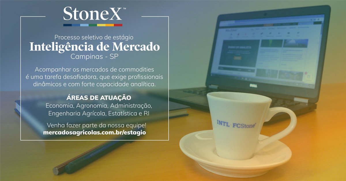 Oportunidade | #Vaga para Estágio na área de Inteligência de Mercado em Campinas, SP. ENVIO DE CV: mercadosagricolas.com.br/estagio/