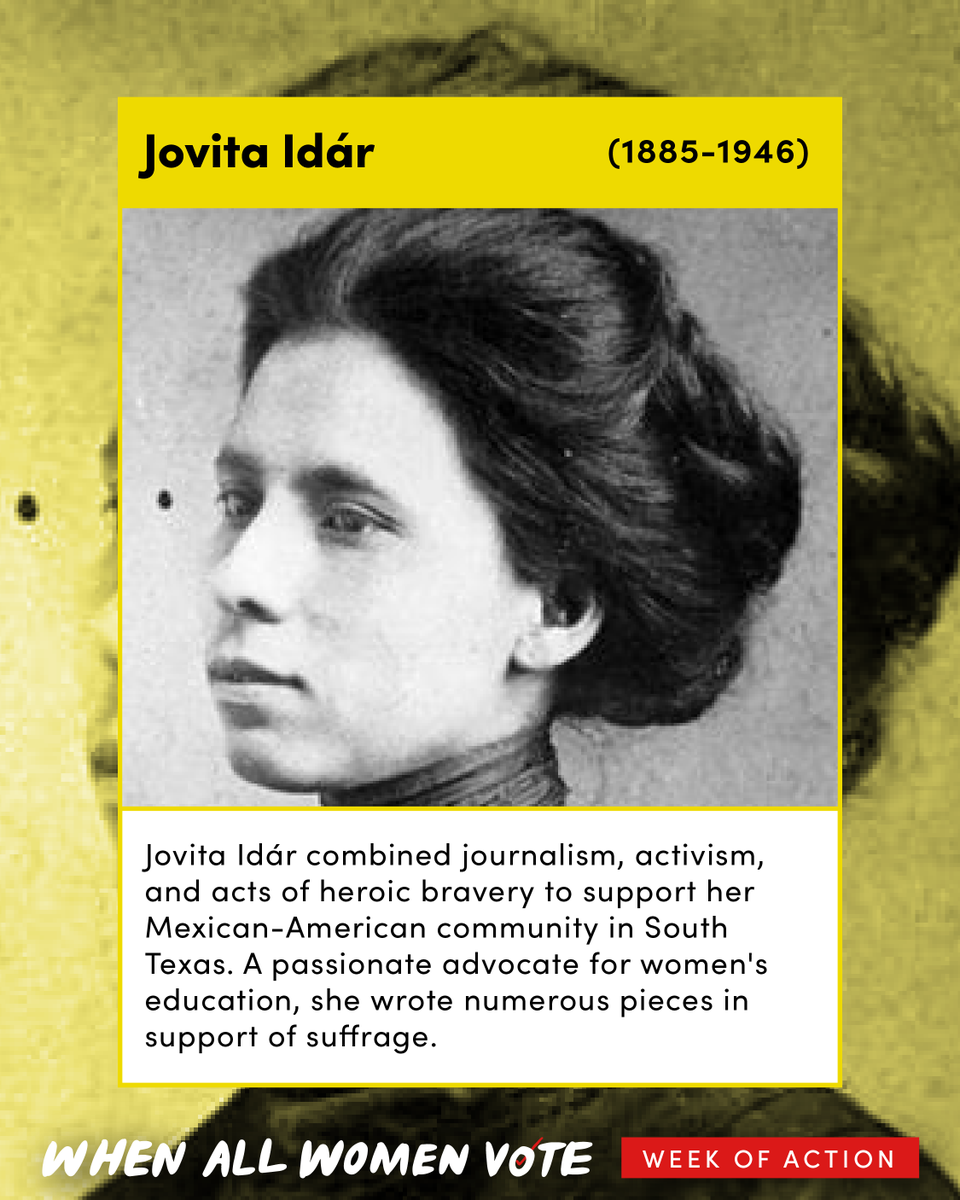Jovita Idár (1885-1946) combined journalism, activism, and acts of heroic bravery to support her Mexican-American community in South Texas. A passionate advocate for women's education, she wrote numerous pieces in support of suffrage.