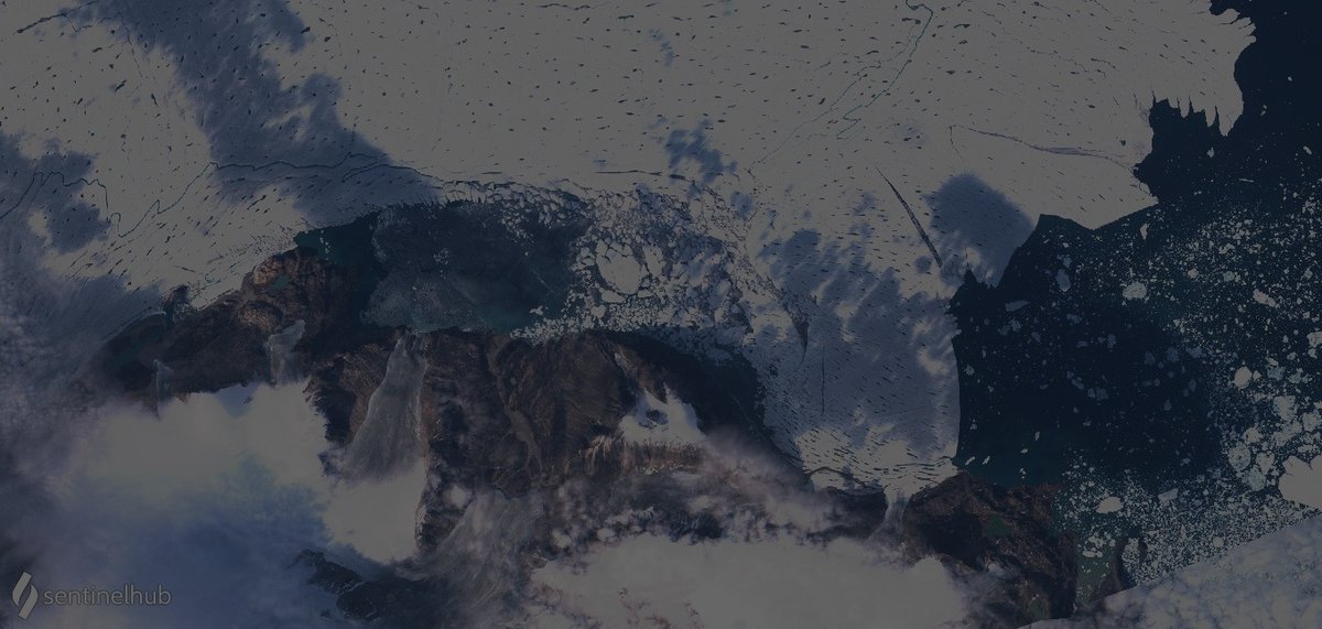 - Nioghalvfjerdsfjorden (79N) glacier:southern flank of the ice shelf- Zachariae Isstrom glacier:northern flank of its calving front- Petermann glacier:calving-cascade 2019-2020- Humboldt glacier:northern flank & center of the calving frontsea-ice shields are gone