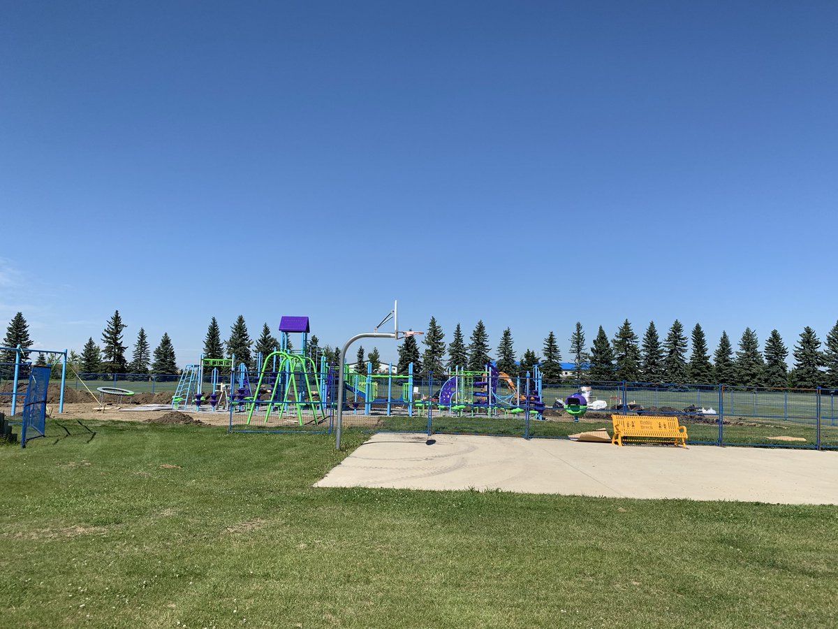 How exciting is this?!?  Almost ready and, YES, students will be allowed to play on it (with safe distancing if course).