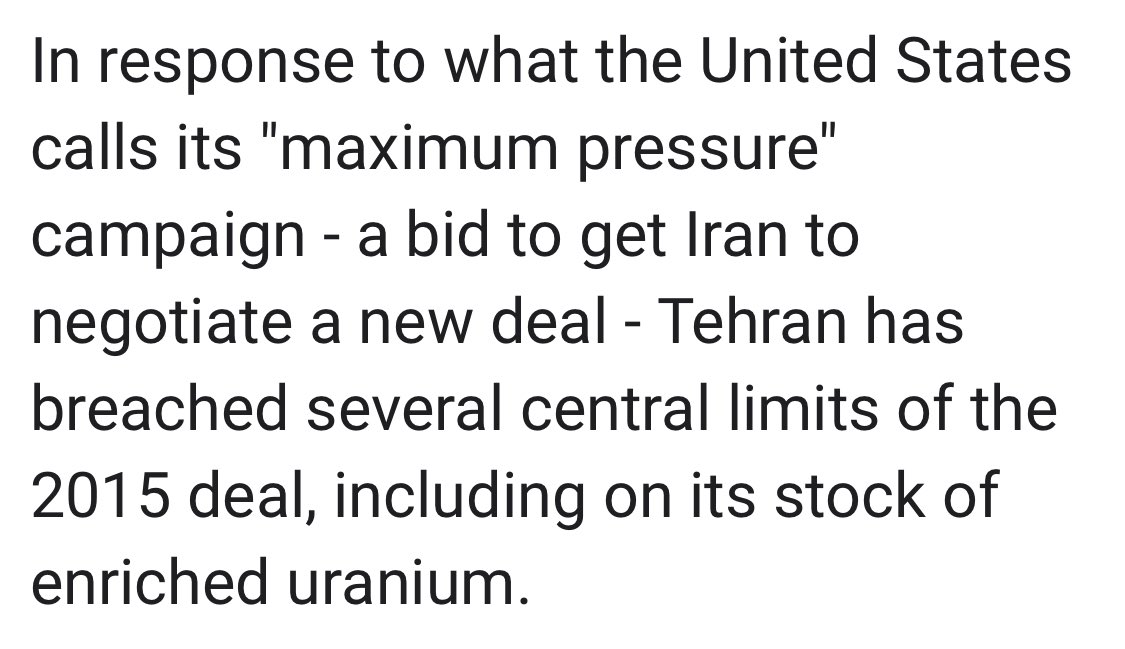 In fact  #Iran did not begin to cheat *in response* to US actions but began cheating long before the US withdrew from the agreement.