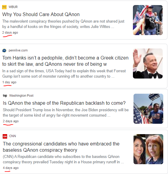 And maybe followers of QAnon are "crazy and dangerous" to suggest the media is coordinating against Q?I guess that is kind of crazy to suggest such a conspiracy, right?These were pulled on Friday, just after they started their LATEST smear campaign against Q.