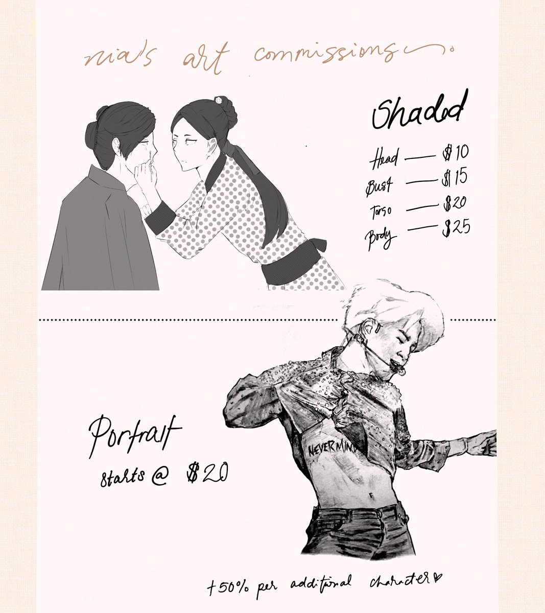 lineart and sketch commissions are available as well! ? 
