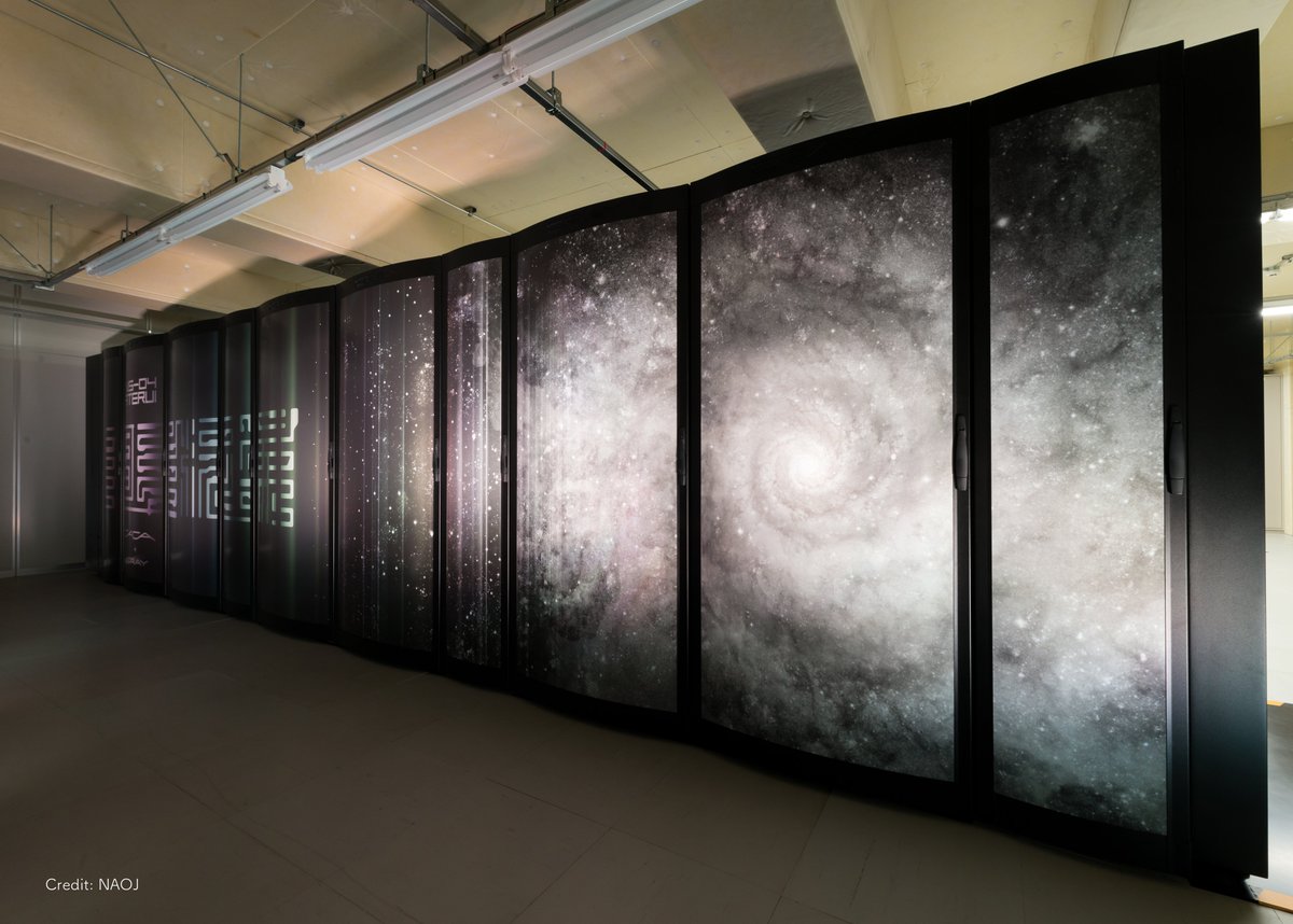4d2u's tweet image. This simulation was performed by the supercomputer dedicated for astronomy &quot;ATERUI&quot; (Cray XC30, peak performance of 1.058 Pflops), which was operated by the @CfCA_NAOJ until March 2018.

For more information about #ATERUI : cfca.nao.ac.jp/en/pr/20141113