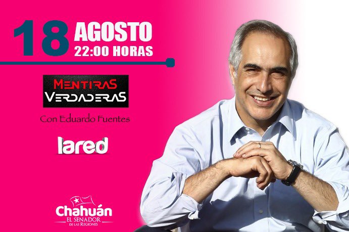 Despinozacuevas's tweet photo. En unos minutos el senador y futuro presidente de @RNchile Francisco @chahuan estará conversando sobre contingencia, plebiscito y ley migratoria en @mentiraslared. Te invito a seguir la transmisión y comentar con el HT #IdeasQueNosUnen https://t.co/0ryc56zRxc