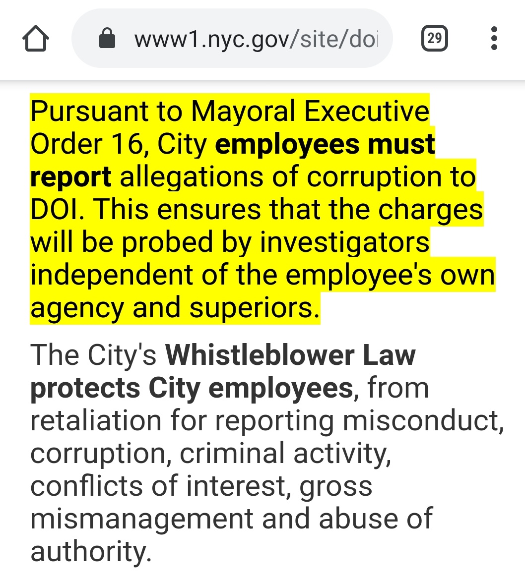 placardabuse's tweet image. The City Charter prohibits misusing your position for the personal benefit of you or your associates.

And Mayoral Executive Order 16 requires employees to report corruption.

You can figure it out.
#BasicLogic