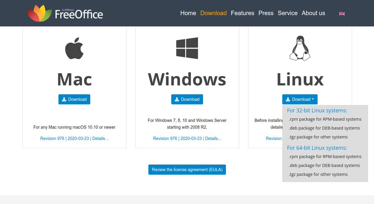 Ada juga program LibreOffice, tapi berdasarkan pengalaman saya, FreeOffice lebih mudah digunakan dan lebih kompatibel dengan Ms Office.Download FreeOffice di (pilih For 64bit systems - .deb package)  https://www.freeoffice.com/en/&nbsp;