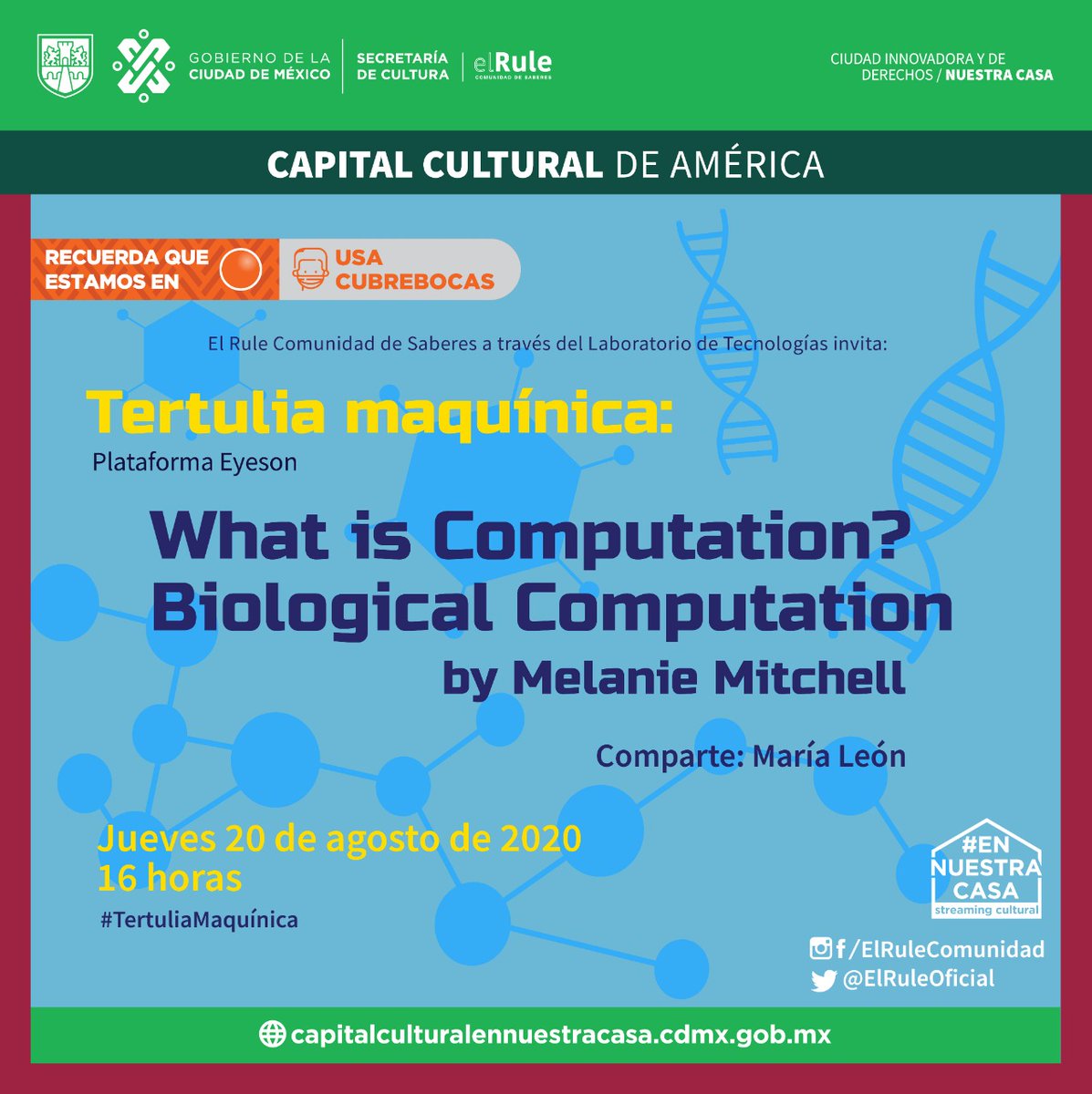 ElRuleOficial's tweet photo. 🔵 #Labtec invita a #TertuliaMaquínica 

Se busca revisar textos que nos permitan rastrear la noción de máquina y algoritmo, y reflexionar sobre sus efectos.

▶️Se compartirá el link de acceso 10 minutos antes de que comience a través de @LabTecnologias https://t.co/fvNrWvs98z