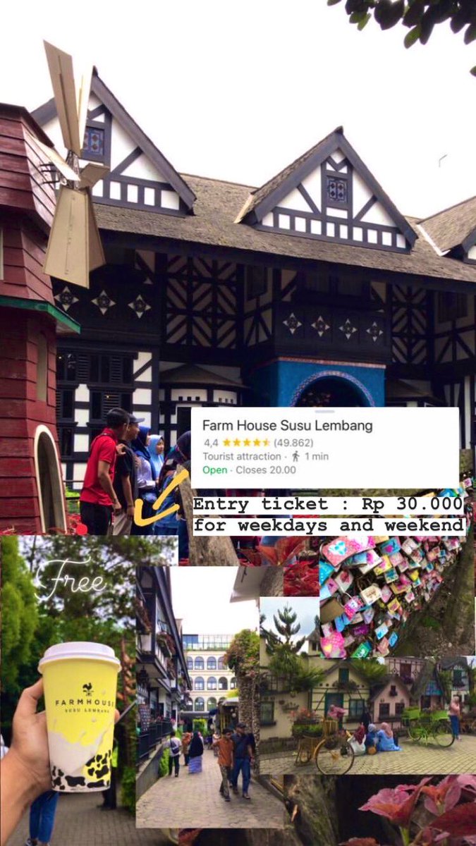 - Farmhouse Susu Lembang Hari berikutnya aku memutuskan untuk jalan” ke daerah Lembang. Menurut aku, farmhouse ini cocok bgt jd tujuan wisata bareng keluarga. Cukup membayar Rp 30.000 per orang dan jangan lupa tukerin tiket buat dapet satu cup susu gratis ya!