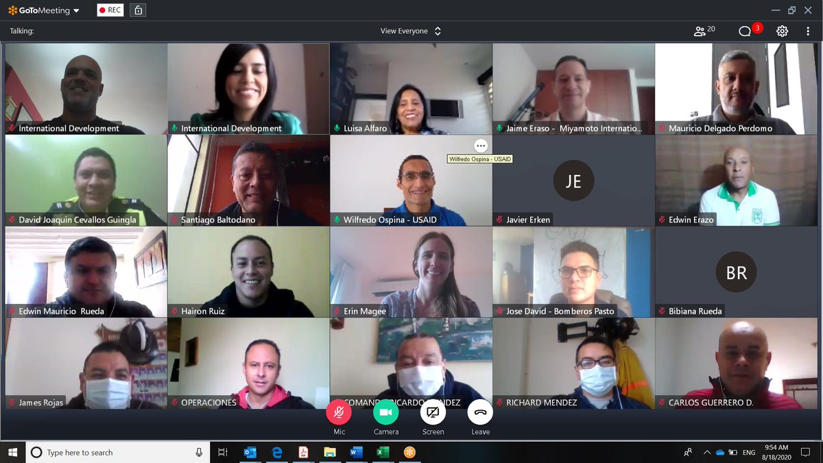A highlight: Successfully resuming the Incident Command Systems training with Urban Search and Rescue (USAR) in Pasto, Colombia under the PREPARE program of ⁦<a href="/USAIDSavesLives/">USAID's Bureau for Humanitarian Assistance</a>⁩; we’re making it work virtually!