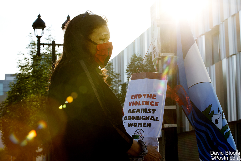 Tootsie Tuccaro is hugged by a supporter as she takes part in a prayer vigil for her daughter Amber Tuccaro near Okîsikow (Angel) Way and 96 St., in #yeg Tuesday evening. Tuccaro was murdered in 2010. The killer has never been found. <a href="/jefflabine/">Jeff Labine</a> will have the story shortly.