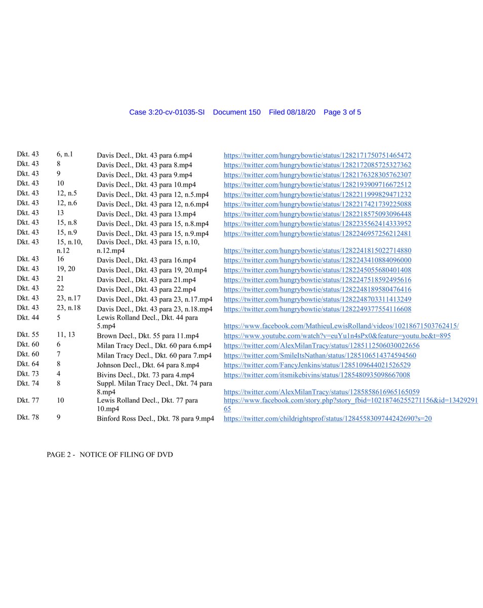 I do not know how the Fed Defendants respond to this, dozens of videossocial media post. It is incredibly difficult to argue against what you can read, see & hear with your own eyes.remember the court is expected to rule on the preliminary injunction https://ecf.ord.uscourts.gov/doc1/15117648124