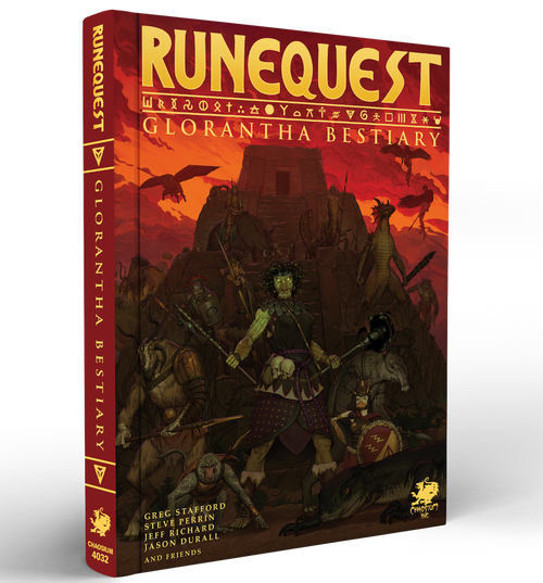 Chaosium_Inc's tweet photo. The RuneQuest: Glorantha Bestiary contains over 150 creatures native to the world of Glorantha or in the spirit worlds adjacent to it. 

And let your players be Trolls, Centaurs, or a different Intelligent creatures!

And DUCKS.

Dive in today: https://t.co/4x4jY7567G https://t.co/IeGnF8JTrY
