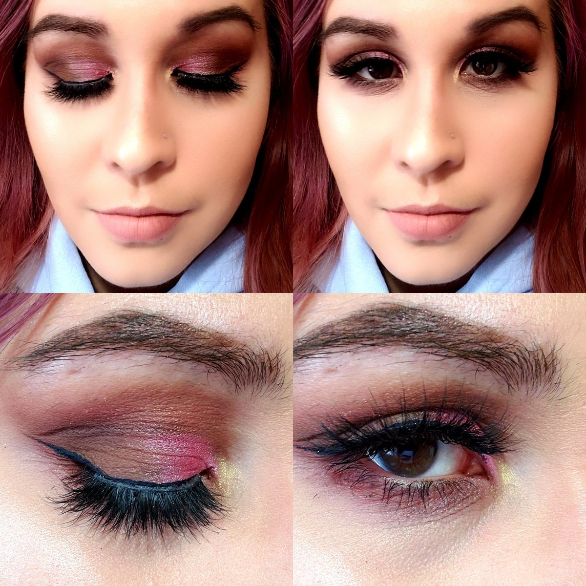 Makeup_by_JeMa's tweet photo. MY CHOCOLATE CHERRY MAKEUP LOOK. I used Born This Way Foundation/Concealer by @toofaced; Magic Star Color Corrector, Jawbreaker Palette, Skin Frost & Velour Liquid Lipstick by @JeffreeStar; Tinted Brow Gel by #mellowcosmetics; Rome lashes by @LillyGhalichi #jeffreestar #makeup https://t.co/R7q2jgF94m