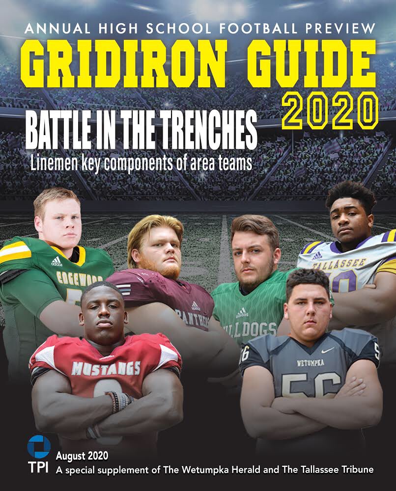 CalebTurrentine's tweet photo. It’s almost here. Make sure to pick up your 2020 Elmore County Gridiron Guide in Wednesday’s papers. See full  previews, rosters and schedules for all six teams plus a story on our cover athletes and a preseason all-county team. #TPIpreps https://t.co/wGFmccN5sX