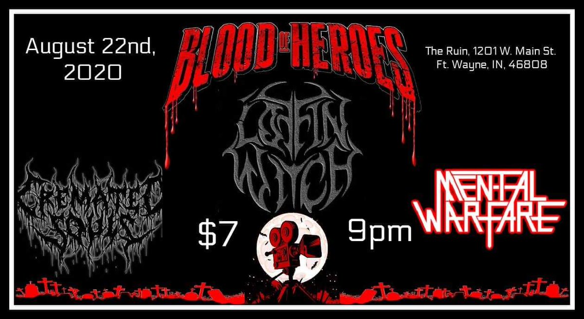 Saturday our guys in @BloodOfHeroes54 will be sharing the stage with some killer metal bands! @MetalIndiana <a href="/MenOfVoodoo/">Men Of Voodoo</a> <a href="/VoodooQueen/">Voodoo Queen Management</a> <a href="/POsinIVY/">🖤🌿🥀POsinIVY🥀 🌿🖤 (Kat )</a> @VoodooQueenMag <a href="/Asgardroknmetal/">Asgard Radio</a> <a href="/midwestshows/">Bands & Artists</a>