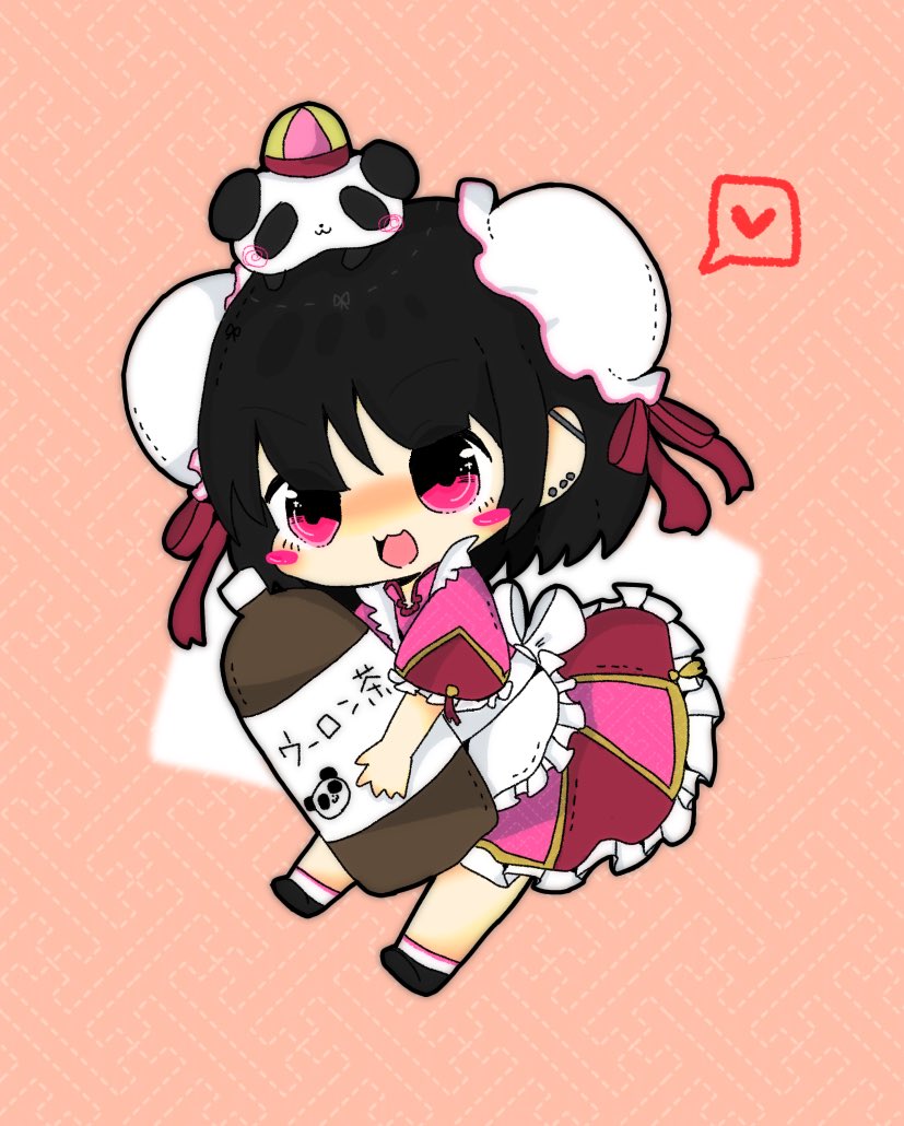 ウーロン茶とウーちゃん チャ道部の掛軸 ふうのイラスト