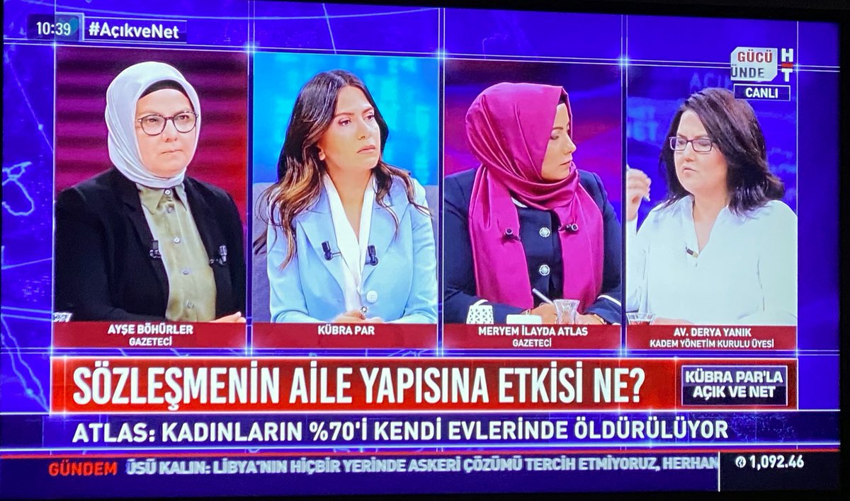 Aşk olsun HaberTürk‘e !!!
İstanbul Sözleşmesi’ni, kadın cinayetlerini, kadına şiddeti, aileiçi şiddeti konuşacak 10 tane erkek koyamamışlar ekrana. Yok muydu şöyle her konuda uzman, bildiği yanıldığına yetmeyen terör uzmanı falan ? Ona sorsaydınız...
#AçıkveNet @Haberturk 👏🏽👏🏽👏🏽