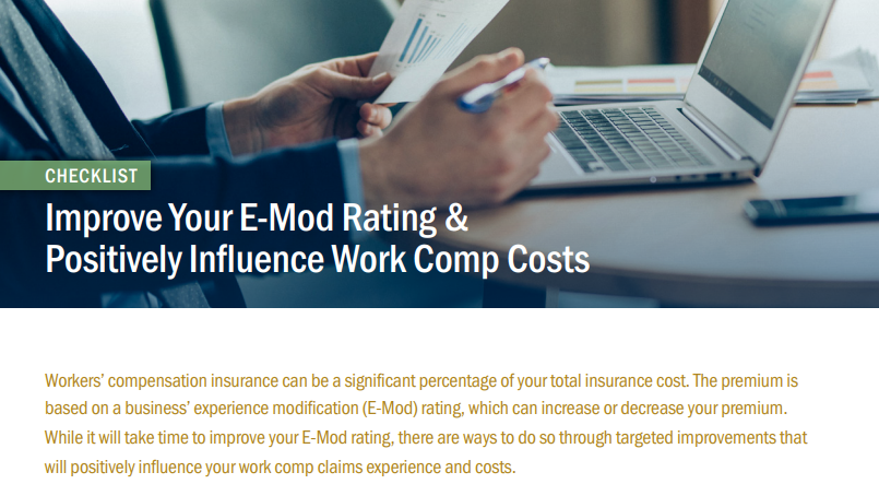 cbz's tweet image. Your E-Mod rating can increase or decrease your work comp premium... Use this checklist as a starting point to help improve your business’ #EMod rating.  okt.to/45cIzm