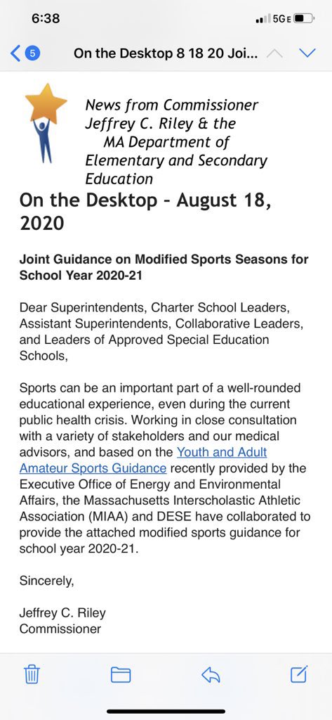 MIAA033's tweet image. Read #DESE Youth &amp;amp; Amateur Sports Guidelines here  @Napa13 @sbryantMIAA @MarshfieldSuper @PVIAC @TaraBBennett11 @CBohmiller #OneTeamOneMIAA
