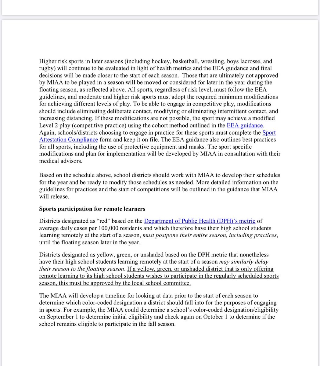 MIAA033's tweet image. Read #DESE Youth &amp;amp; Amateur Sports Guidelines here  @Napa13 @sbryantMIAA @MarshfieldSuper @PVIAC @TaraBBennett11 @CBohmiller #OneTeamOneMIAA