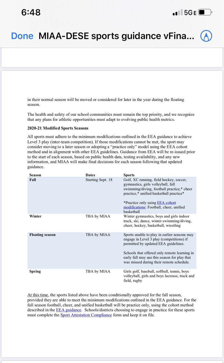 MIAA033's tweet image. Read #DESE Youth &amp;amp; Amateur Sports Guidelines here  @Napa13 @sbryantMIAA @MarshfieldSuper @PVIAC @TaraBBennett11 @CBohmiller #OneTeamOneMIAA
