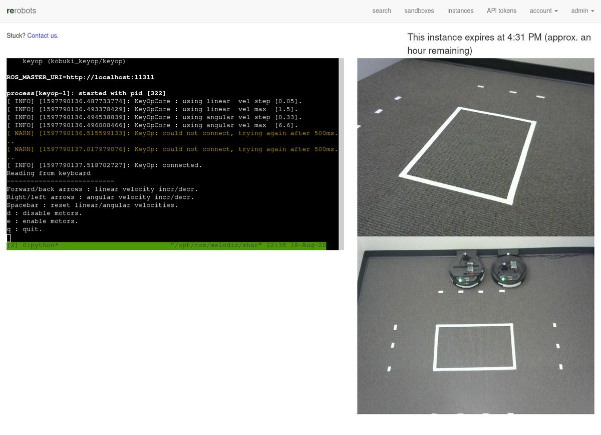 scottcliv's tweet image. screenshots of the multi_kobuki sandbox and the LiDAR scans plotted in WebViz (by @Cruise)