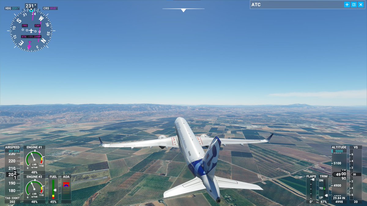 Approaching SF at 5000 feet. The terrain is very diverse during this flight.