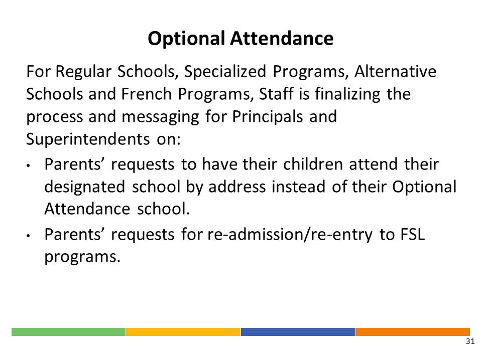 Optional Attendance - finalizing messaging - wherever we can we will accommodate