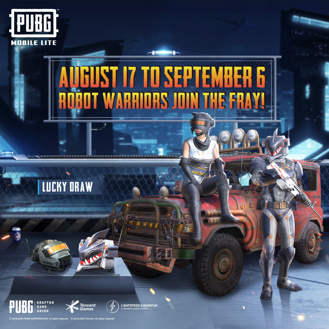 PUBGMobileLite's tweet photo. Rise of the robots! 🤖

Robot Warriors have joined the fray in PUBG MOBILE LITE! https://t.co/8ORlZpYp2h