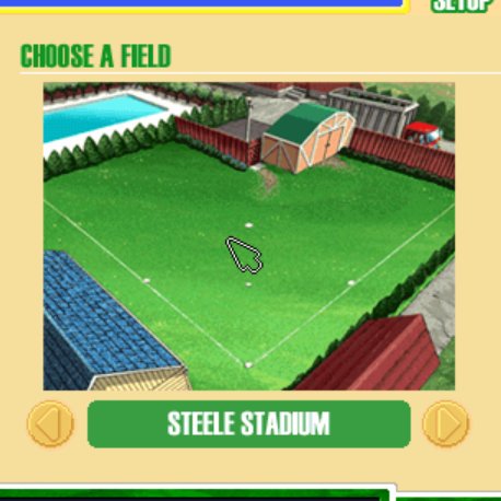 where do you want tonight's game to be played? gonna have two polls but the field with the most total votes will host tonight's game, so vote!1. Steele Stadium2. Sandy Flats3. Tin Can Alley4. Eckman Acres