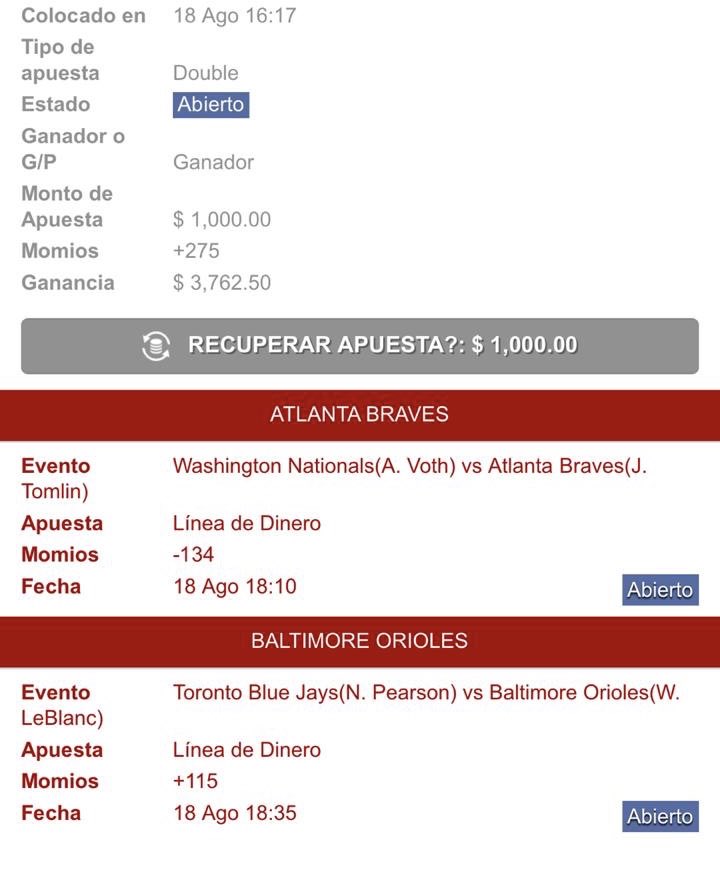 picks_tmt's tweet photo. En el grupo fuimos con este parlay en #MLB 👊🏼👊🏼👊🏼

A seguir sumando 💵💵💵💵 https://t.co/gNMLRrzyh2