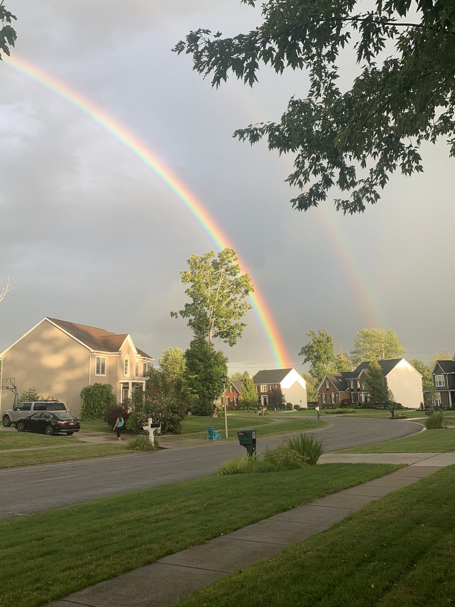 pathammer's tweet photo. I know we have all seen rainbows but I have to say this is the most intense one I have ever seen. Instead of gold there is probably Amazon stock at the end of this one. https://t.co/0fPdVYkMuH