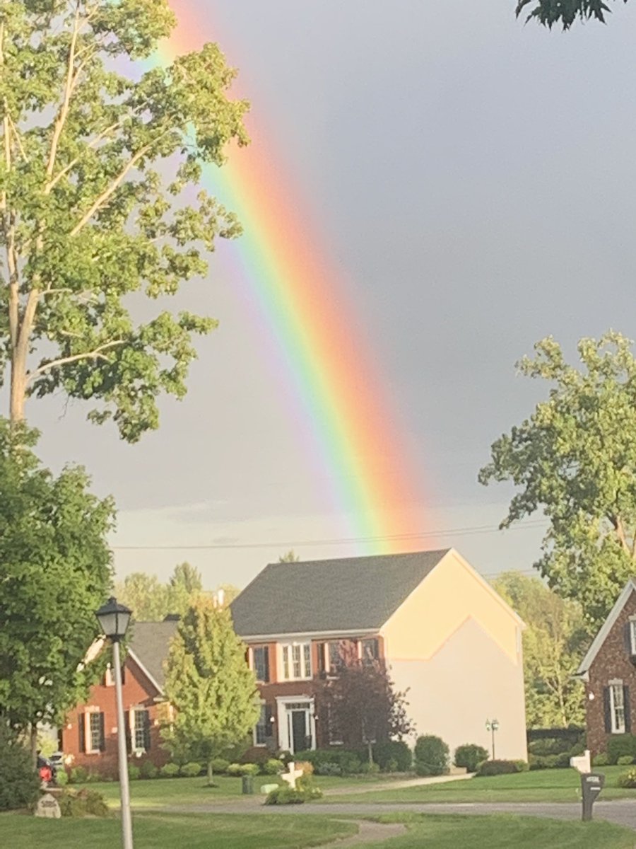 pathammer's tweet photo. I know we have all seen rainbows but I have to say this is the most intense one I have ever seen. Instead of gold there is probably Amazon stock at the end of this one. https://t.co/0fPdVYkMuH