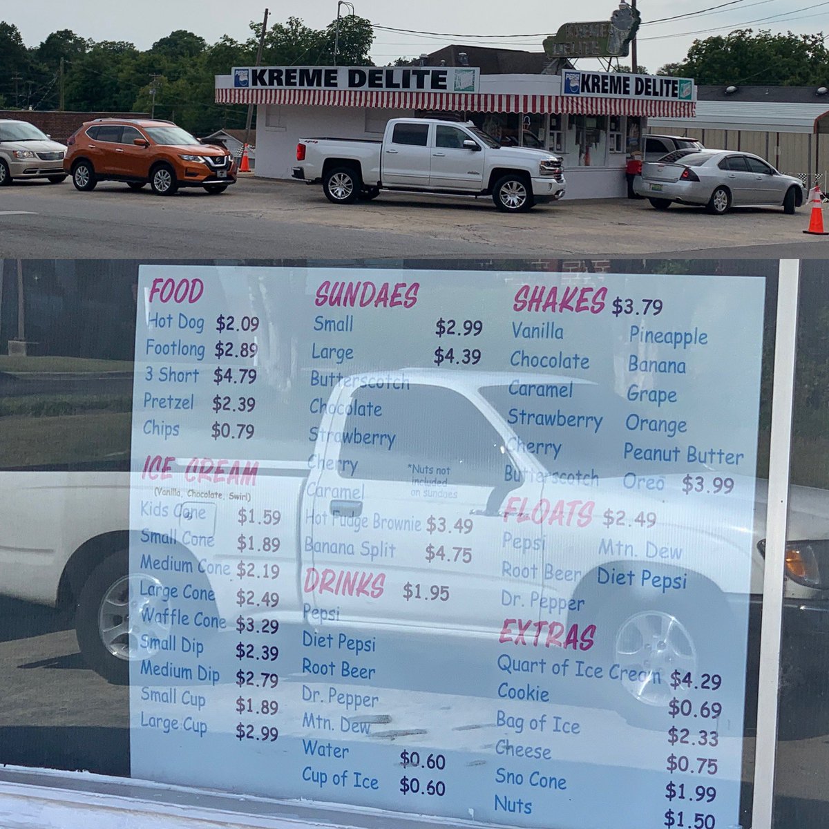 AthensAL_MS's tweet photo. Today’s #AlabamaRestaurantWeek feature is Kreme Delite! At the corner of Marion and Washington Streets, you can get a cool treat to cool down! 🍦 🍨 #VisitNorthAL #AthensAlabama #AthensAL https://t.co/hInhe6qZNb