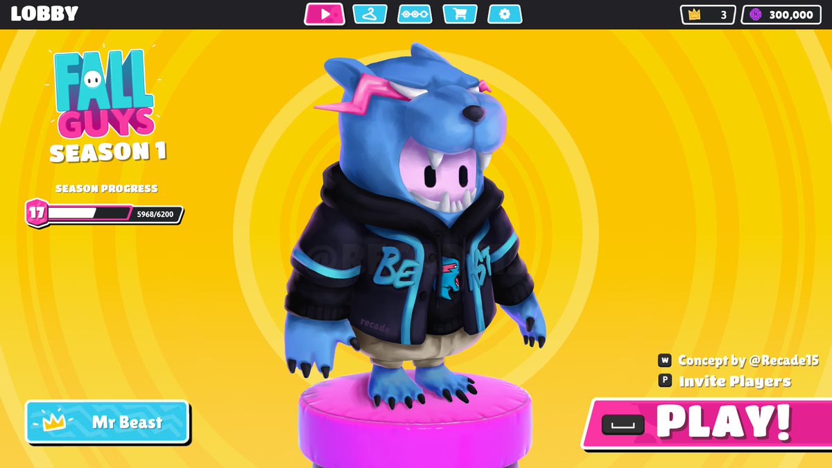 Recade15's tweet image. Mr Beast x Fall Guys

Here's an outfit concept I've been working on for if MrBeast were to win the auction!

All support is appreciated and it would mean the world to me if we could get Mr Beast himself to see this! ⚡️