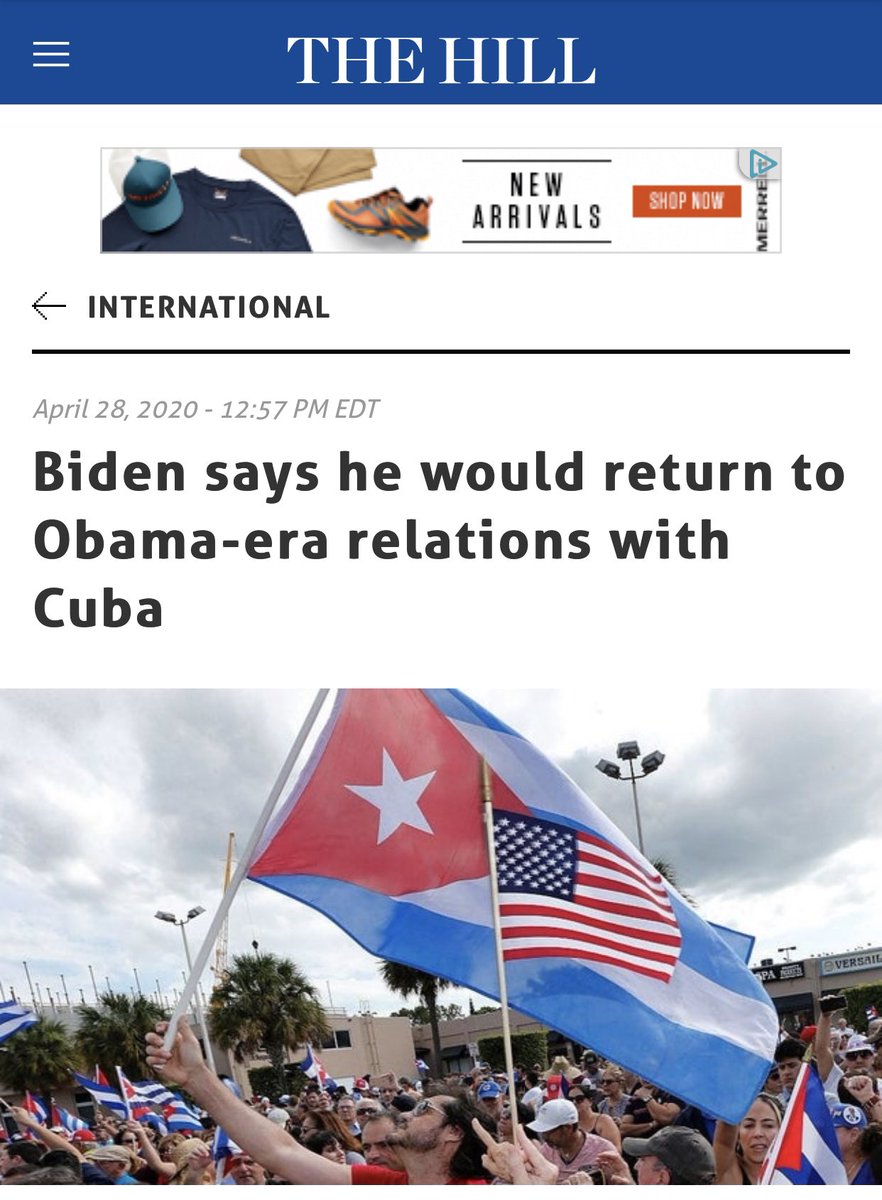 Also, let’s not forget that Biden has pledged to recommit himself to restoring Obama-era relations with Cuba. This DESPITE that country’s strong support of Hugo Chavez.