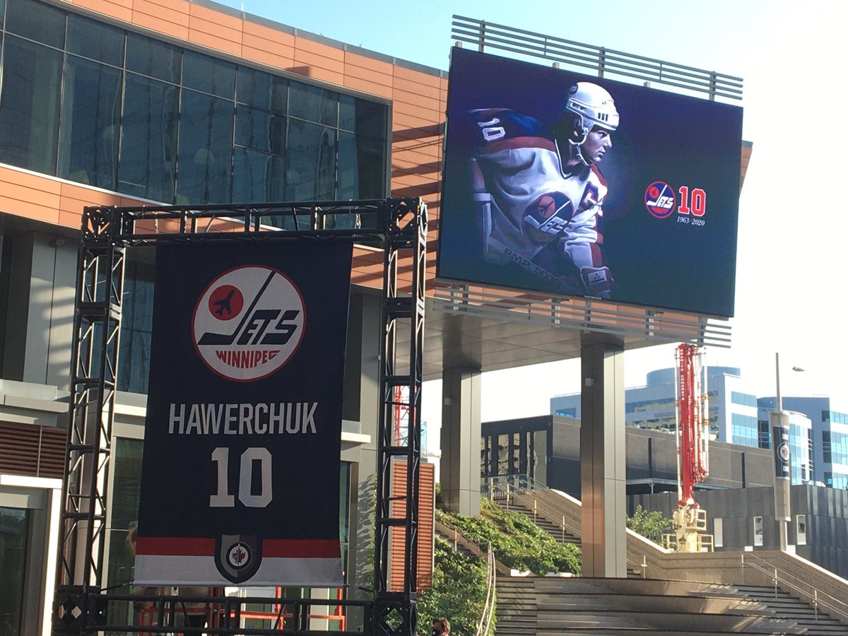 Here’s what it looks like at True North Square. #HawerchukStrong #NHLJets