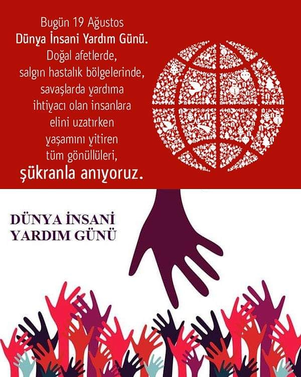 zgnOnat's tweet photo. Dünya İnsani Yardım Günü, insani yardım alanında çalışanları ve bu etkinlikler sırasında hayatlarını kaybedenleri anmaya adanan bir gün.
Tüm yardım gönüllülerinin günü kutlu olsun. İyi ki varlar 🤗💐 https://t.co/UYwvYivqlc
