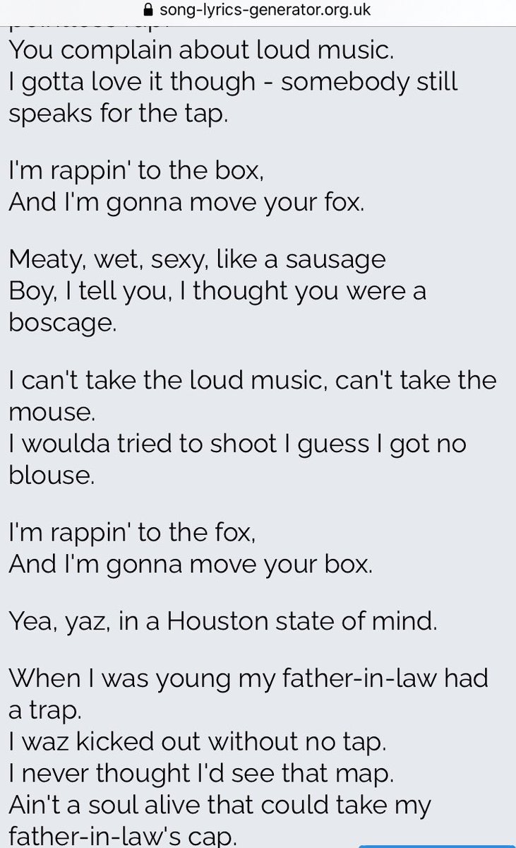 Cybermuffin Meaty Wet Sexy Like A Sausage Boy I Tell You I Thought You Were A Boscage Rap Lyrics Generator T Co Rteziagxif Twitter Cybermuffin Meaty Wet Sexy Like A Sausage Boy I Tell You I Thought You Were A Boscage Rap Lyrics Generator T Co Rteziagxif Twitter
