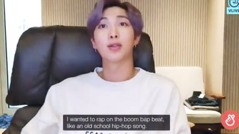 in fact yoongi’s deep connection to boom bap has also been briefly mentioned by namjoon during a vlive,, boom bap has a very specific sound with very characteristic application of beat & the fact that yoongi is able to apply this style and produce songs with a modern take? insane