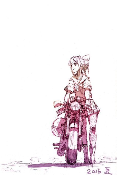 「motorcycle skirt」 illustration images(Oldest)