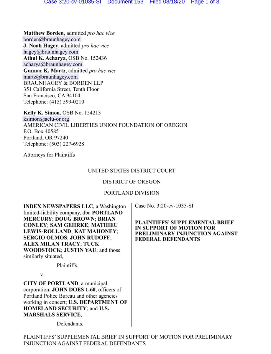 today’s hearing, the Court asked the plaintiffs for additional info or highlight specific declarations of reporters-we do NOT shoot reporters-we don‘t brake their bonesThis is AMERICA we don’t do this to OUR PRESS yet  @CBP  @DHSgov DID I am Fing livid https://ecf.ord.uscourts.gov/doc1/15117648814